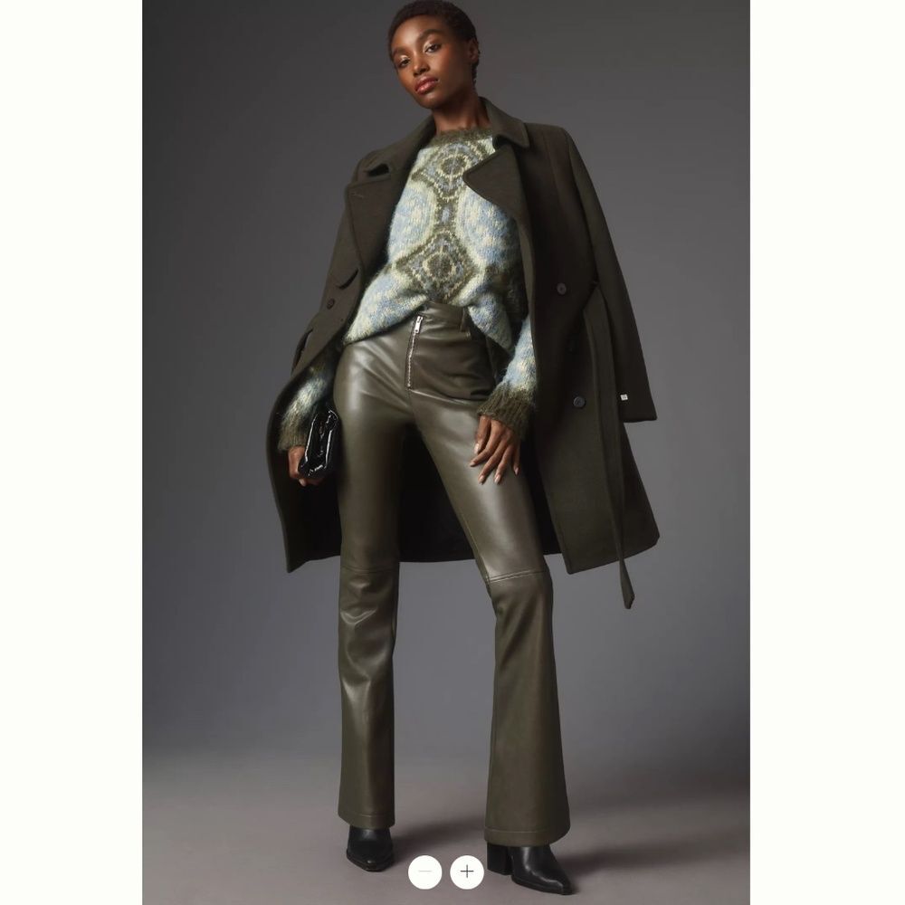 Anthropologie Avec Les Filles Faux Leather Kick-Flare Pants